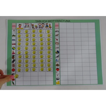 Magnetyczna Tablica motywacyjna z zasadami w przedszkolu/ w szkole A3
