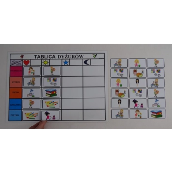 Tablica dyżurów w przedszkolu