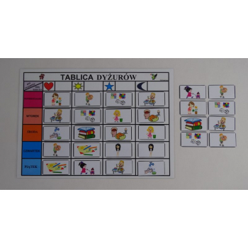 Tablica dyżurów w przedszkolu