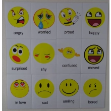 Emocje karty edukacyjne wersja w języku angielskim
