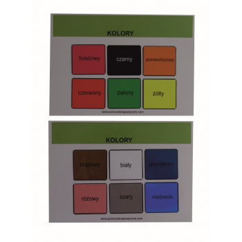Kolory - piktogramy z kartami aktywności