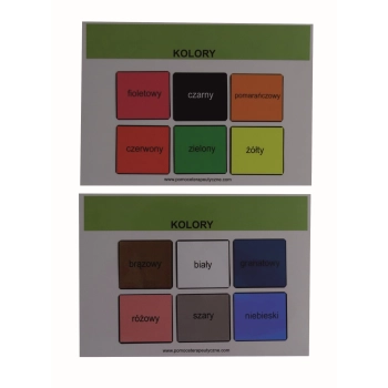 Kolory - piktogramy z kartami aktywności