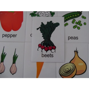 Warzywa karty edukacyjne - wersja w języku angielskim