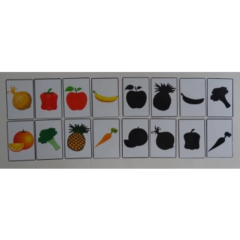 Owoce i warzywa cienie - karty edukacyjne dla dzieci