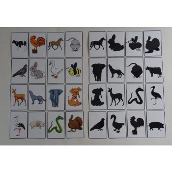 Zwierzęta cienie- karty edukacyjne dla dzieci