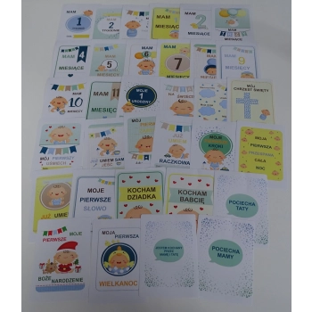 Karty pamiątkowe do zdjęć dla chłopca, dla noworodków i niemowląt - dwustronne A6