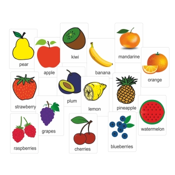 Owoce karty edukacyjne - wersja w j. angielskim