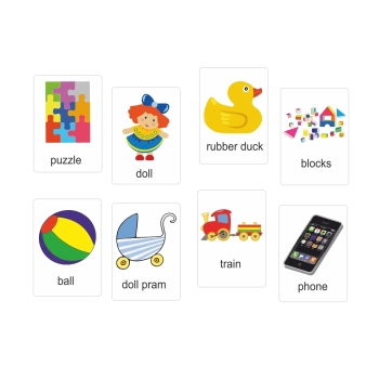 Zabawki karty edukacyjne wersja w j. angielskim