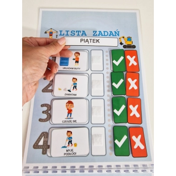 Lista zadań dla dziecka - tablica wzmocnień personalizowana