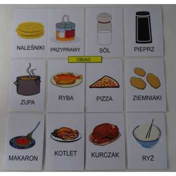 Dania obiadowe - obrazki karty edukacyjne