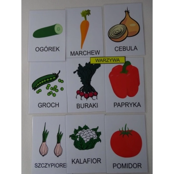 Warzywa - obrazki karty edukacyjne