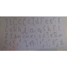 Mega zestaw do ćwiczeń grafomotorycznych - szablony liter pisanych wielkich, malych i znaków diakrytycznych