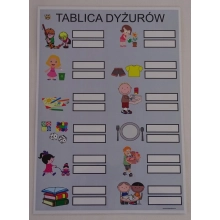 Nasze dyżury w przedszkolu - tablica imienna