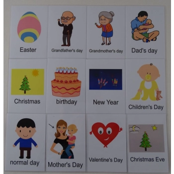 Dni świąteczne karty edukacyjne wersja w języku angielskim