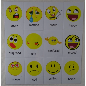 Emocje karty edukacyjne wersja w języku angielskim